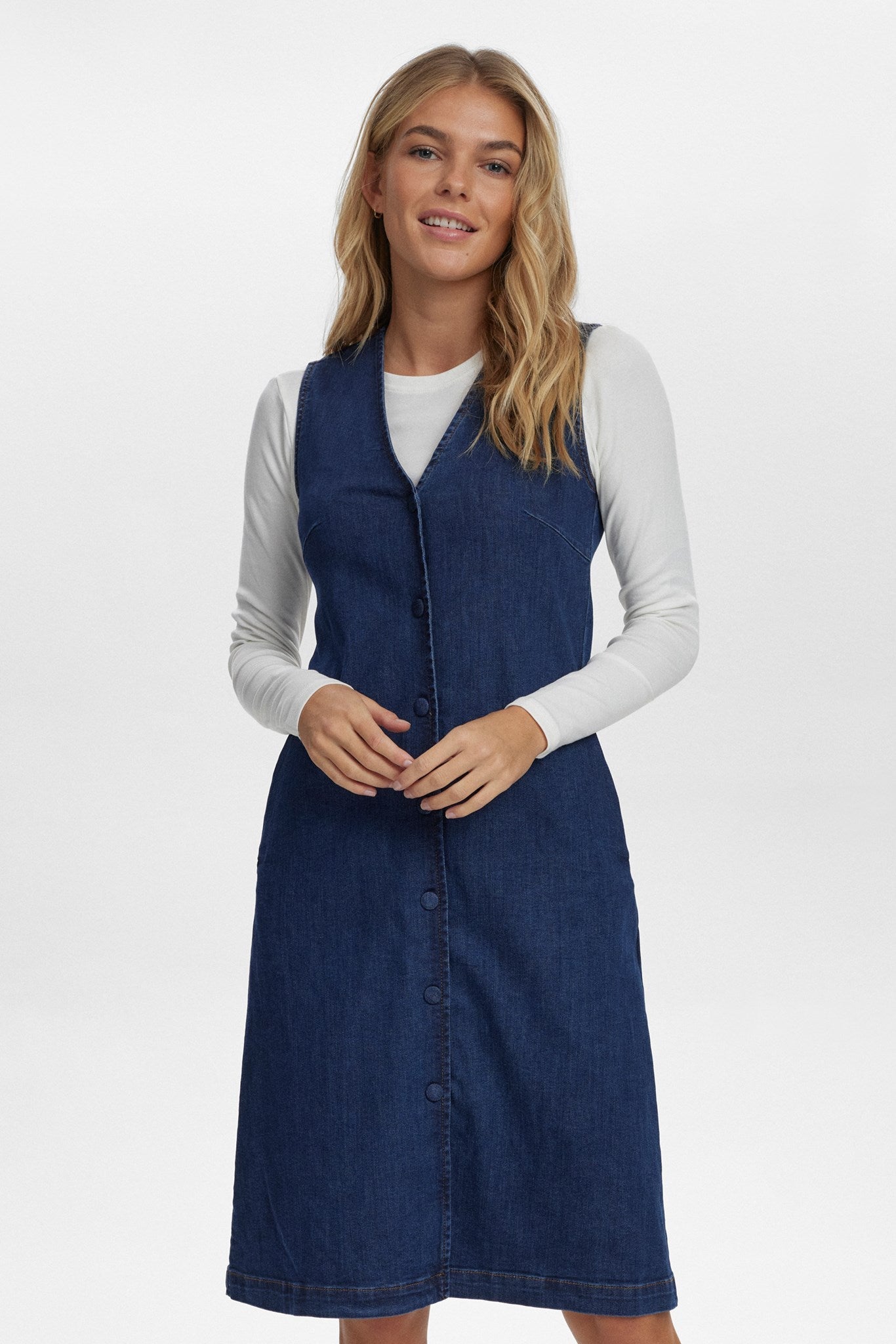 NUAMBER DRESS - Dark Blue Denim