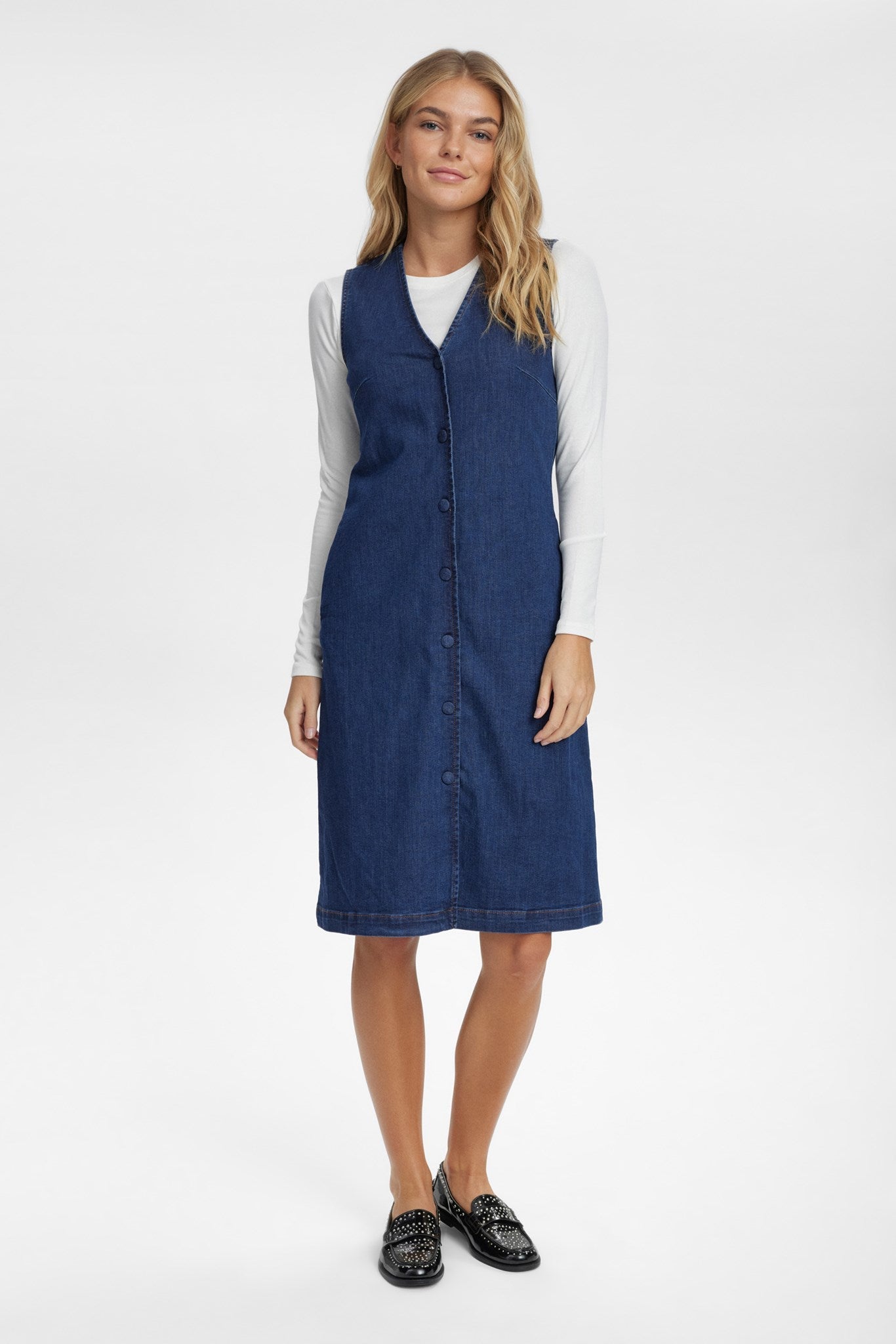 NUAMBER DRESS - Dark Blue Denim