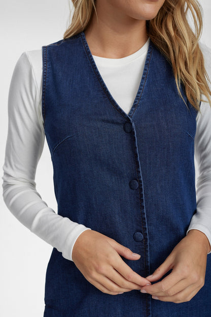 NUAMBER DRESS - Dark Blue Denim