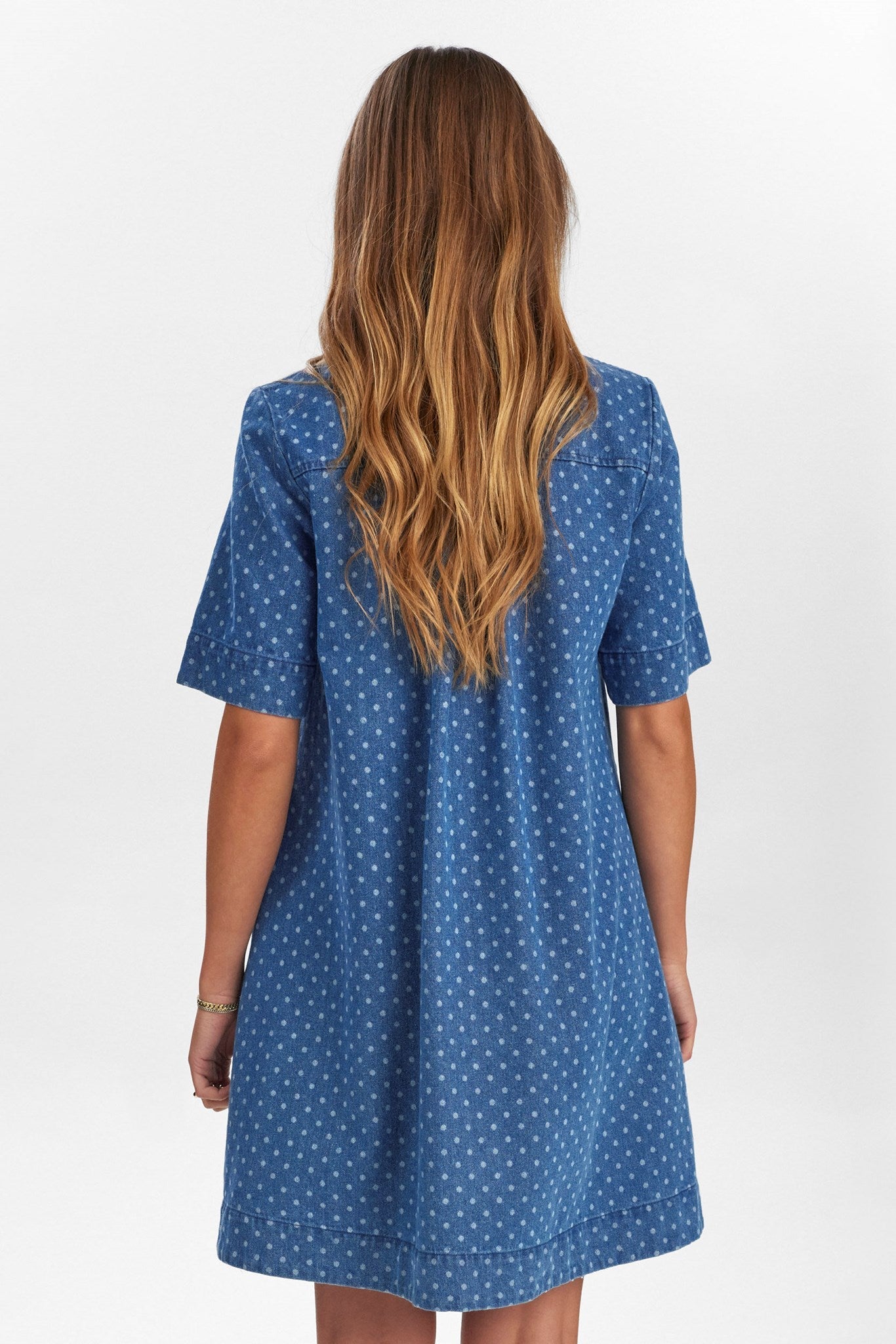 NUHADDIE DRESS  - Medium Blue Denim