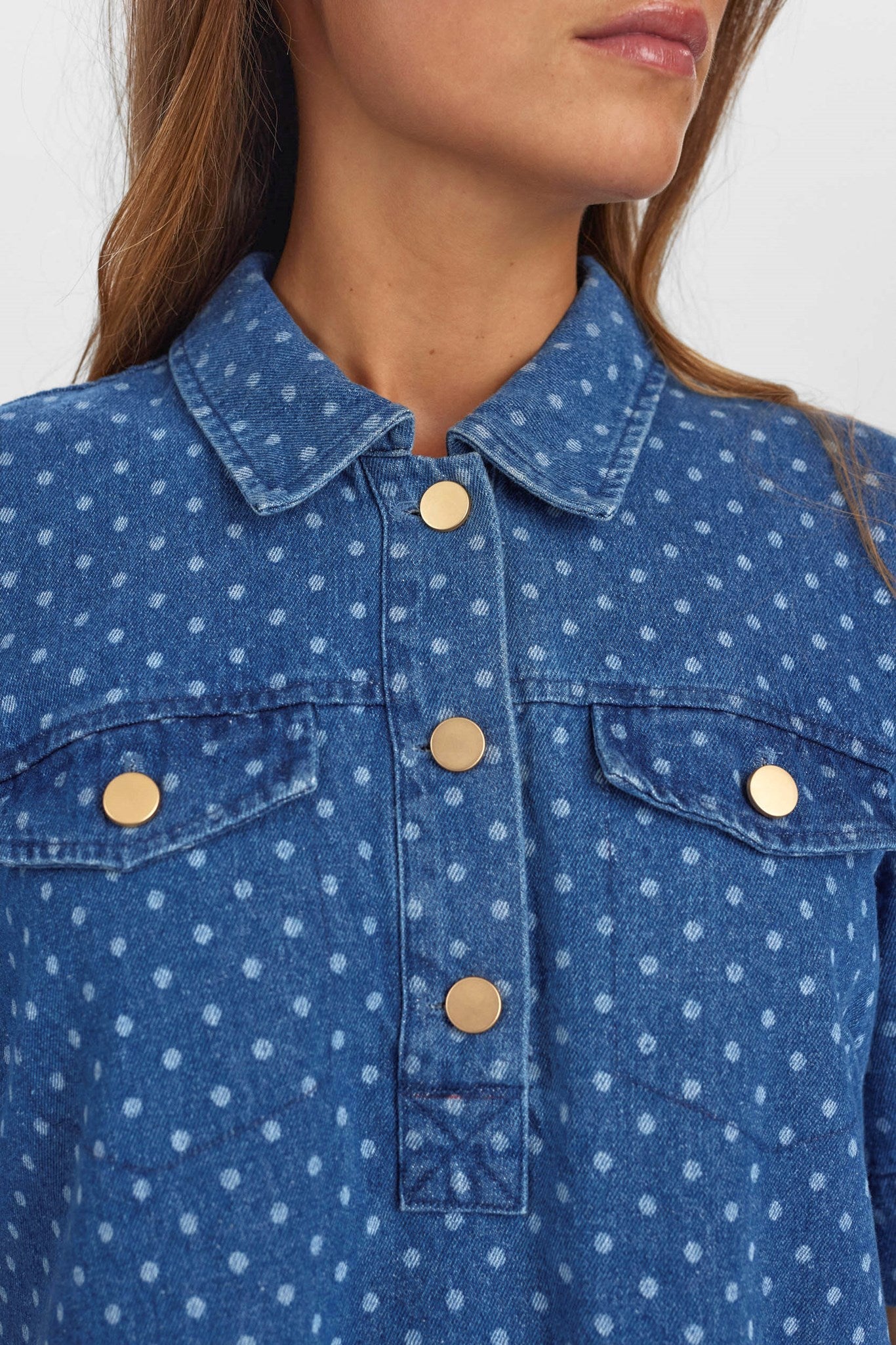 NUHADDIE DRESS  - Medium Blue Denim