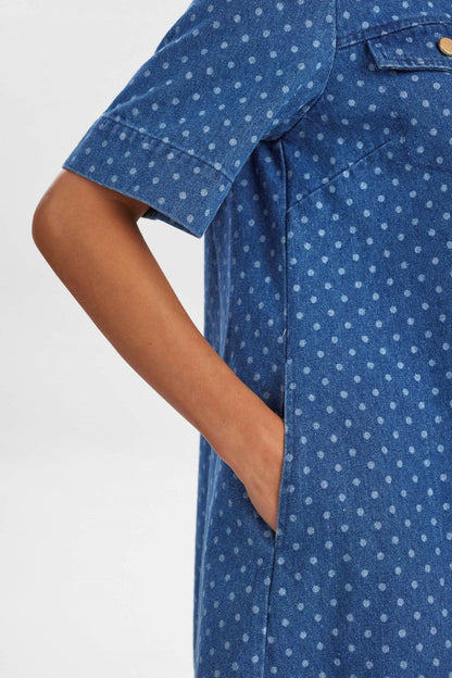 NUHADDIE DRESS  - Medium Blue Denim