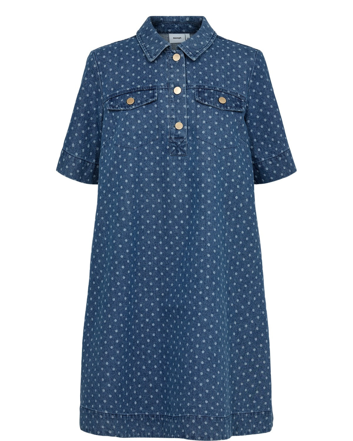 NUHADDIE DRESS  - Medium Blue Denim