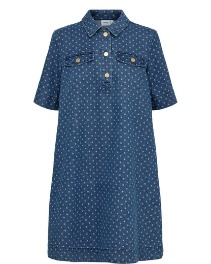 NUHADDIE DRESS  - Medium Blue Denim