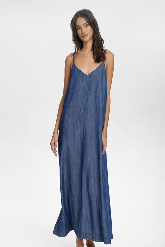 NUHERMIONE DRESS - Medium Blue Denim