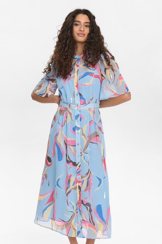 NUKYNDALL SS DRESS - Cerulean