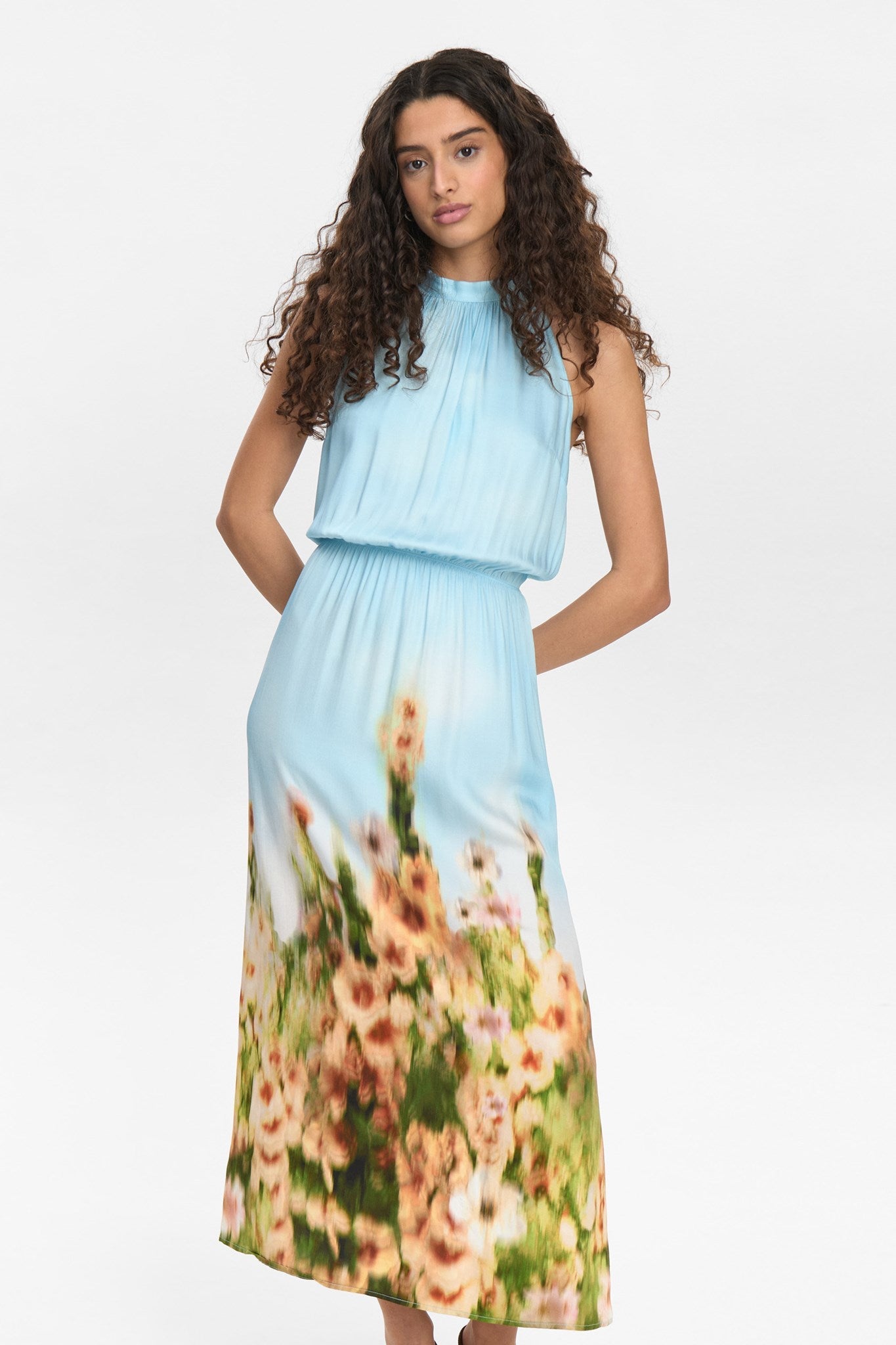 NUVIKKA HALTERNECK DRESS - Baltic Sea