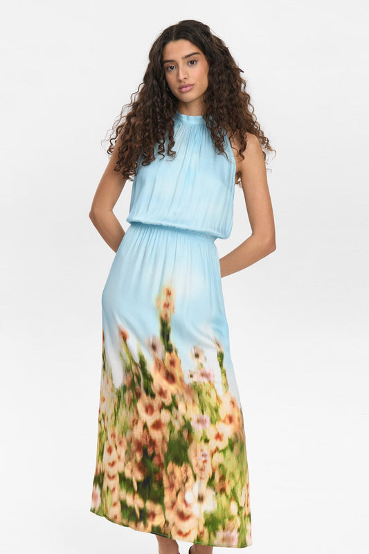 NUVIKKA HALTERNECK DRESS - Baltic Sea