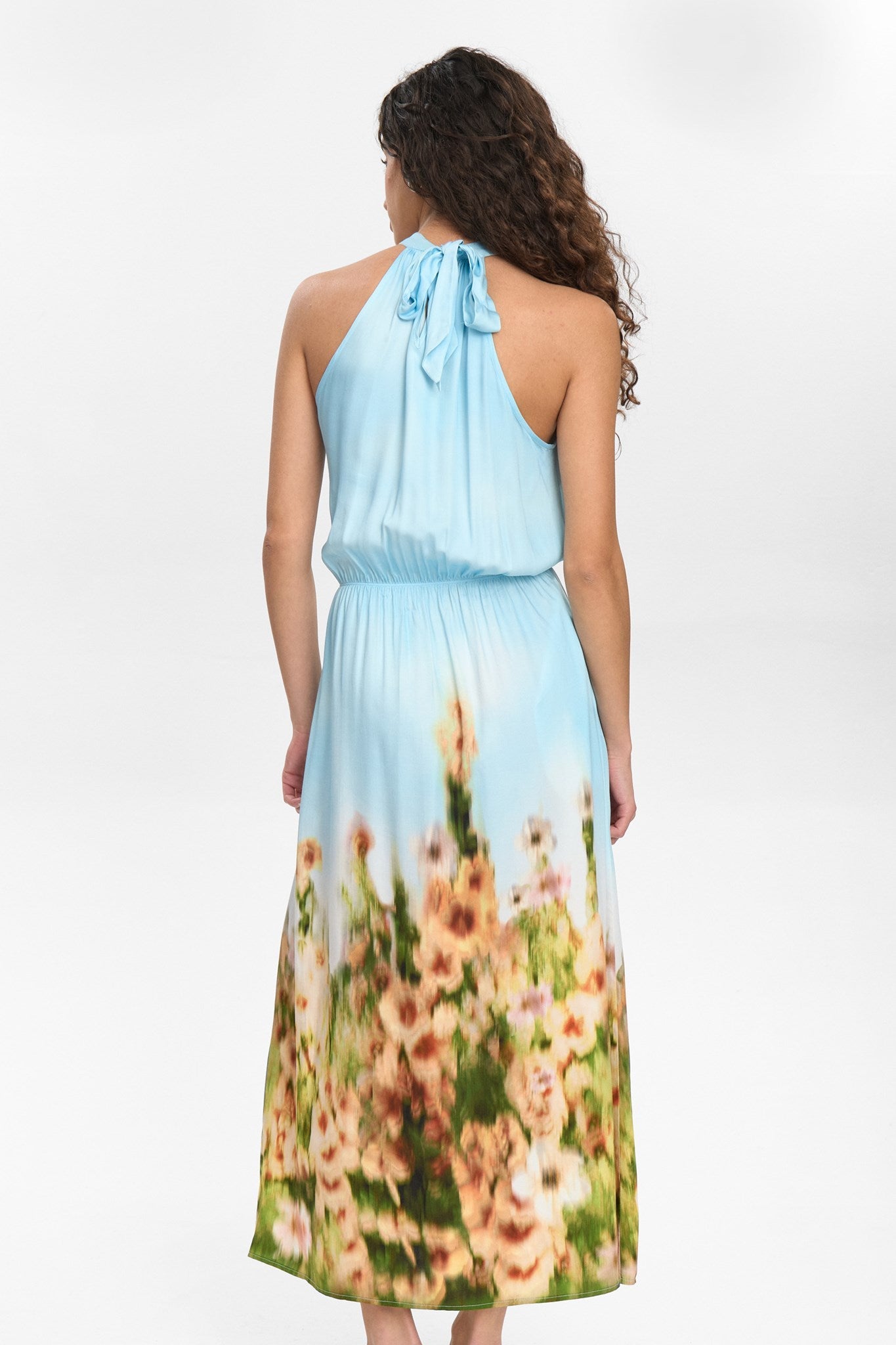 NUVIKKA HALTERNECK DRESS - Baltic Sea