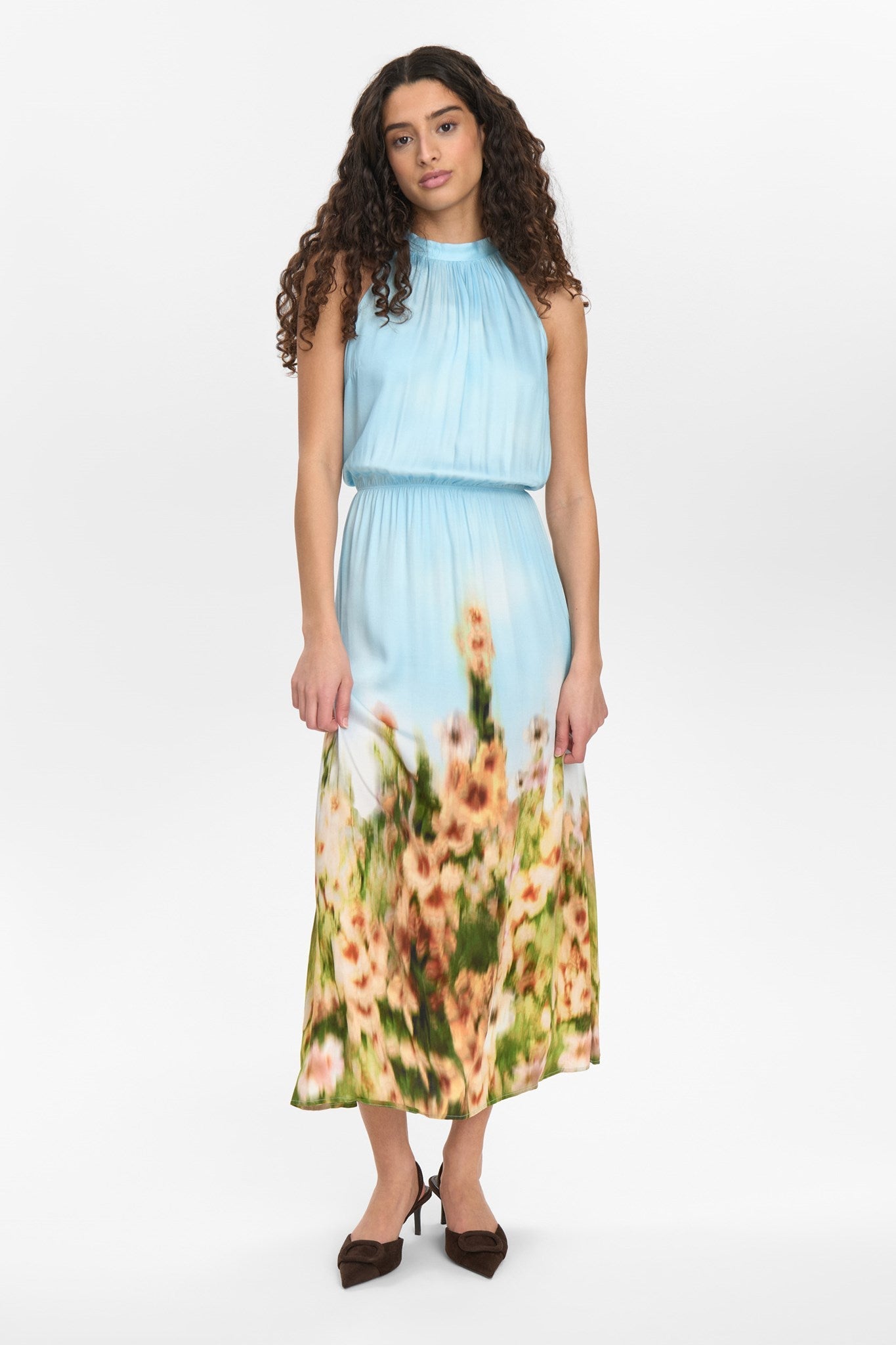 NUVIKKA HALTERNECK DRESS - Baltic Sea