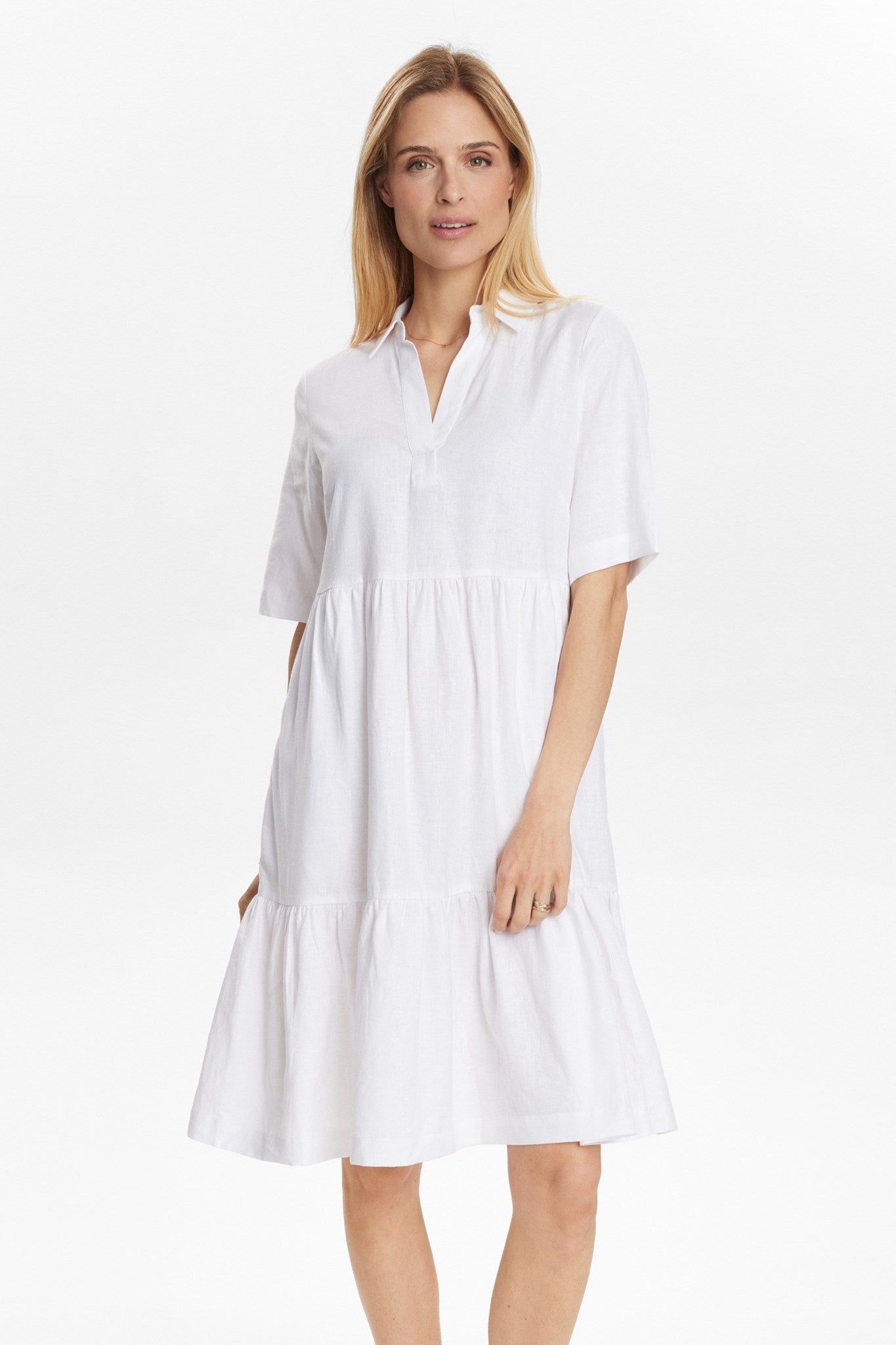 NUYNGVA SS DRESS - Bright White