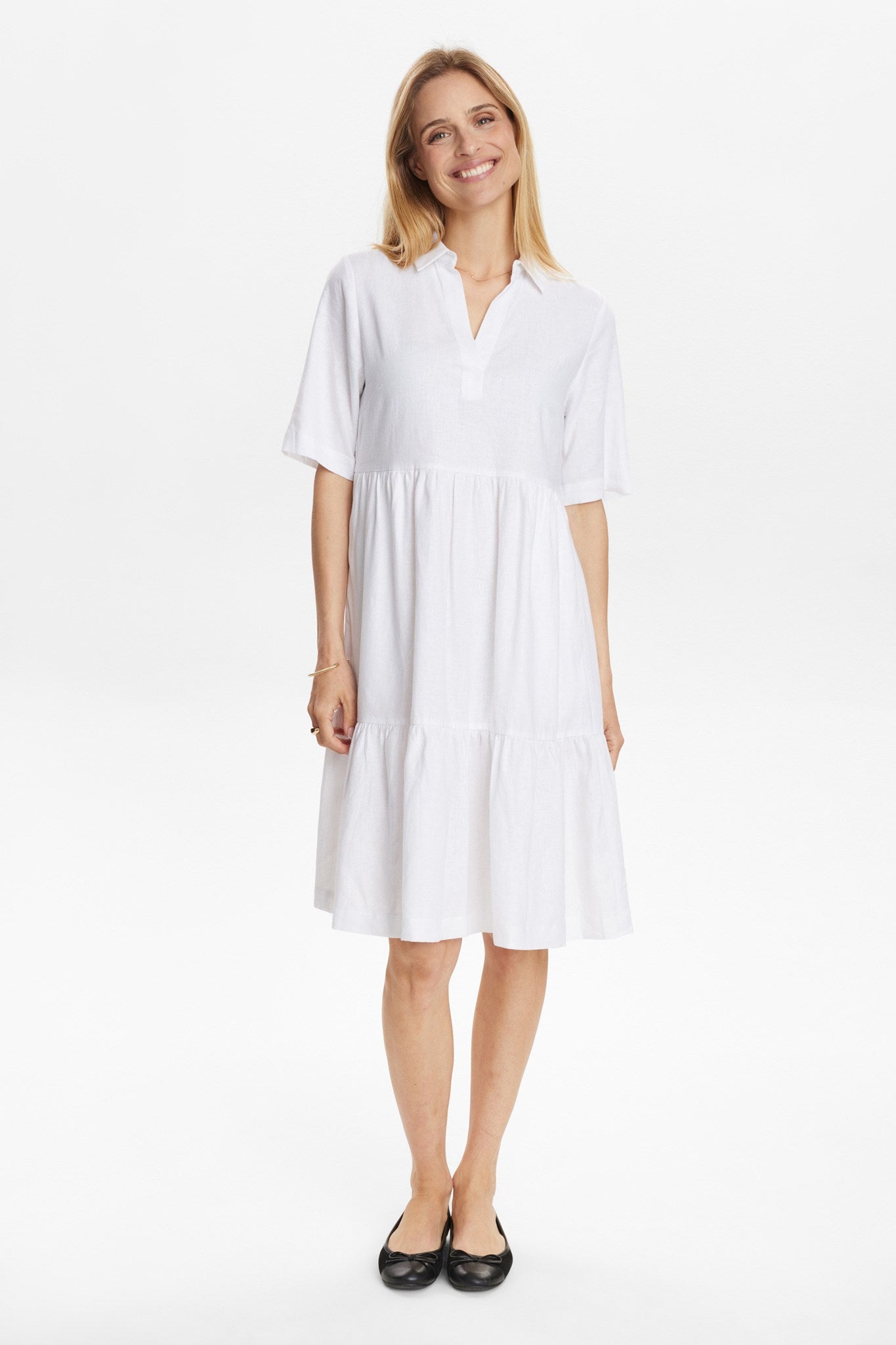 NUYNGVA SS DRESS - Bright White