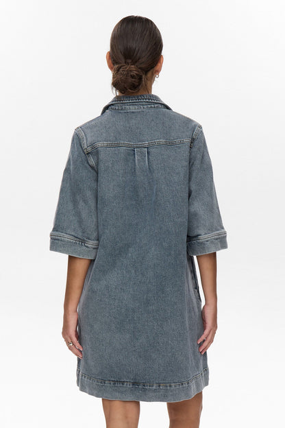 NUTORONTO DRESS - Med. Blue Washed Denim