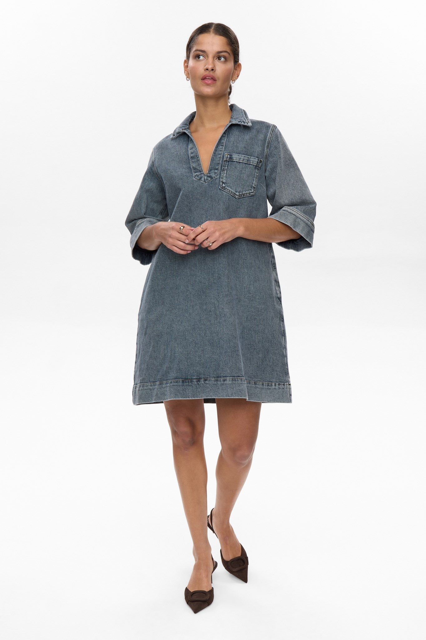 NUTORONTO DRESS - Med. Blue Washed Denim