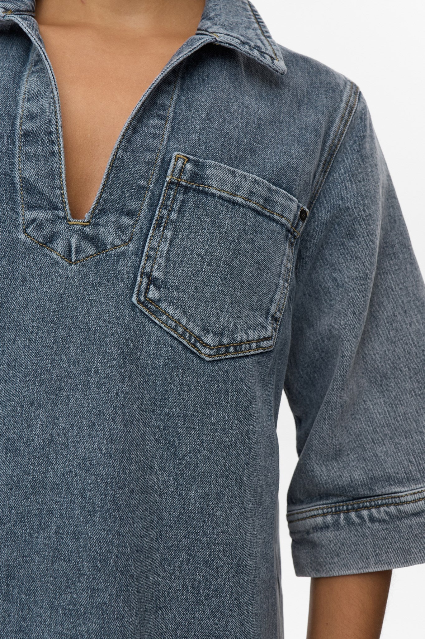 NUTORONTO DRESS - Med. Blue Washed Denim