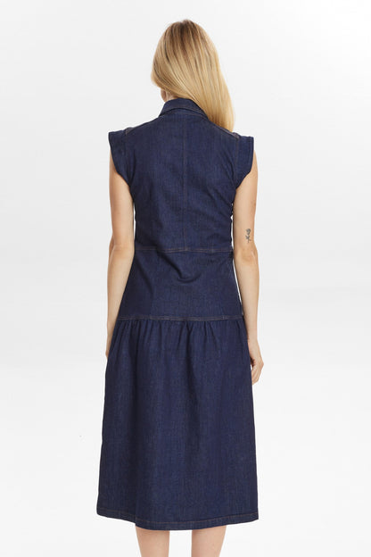 NUAMBER DRESS - Dark Blue Denim