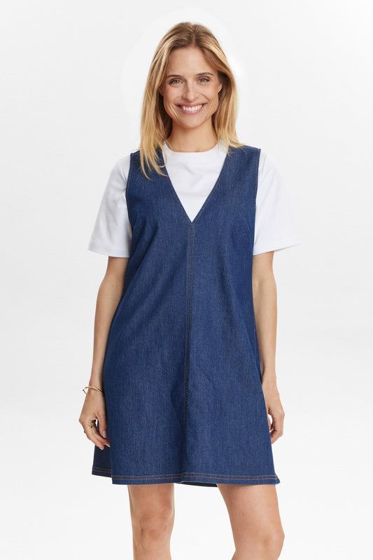 NUHALLY DRESS - Dark Blue Denim