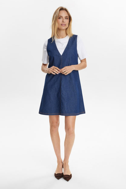 NUHALLY DRESS - Dark Blue Denim